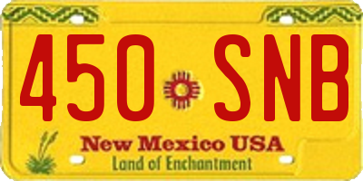 NM license plate 450SNB