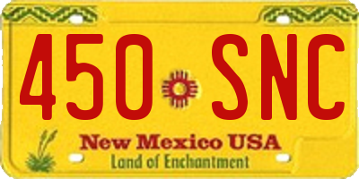 NM license plate 450SNC