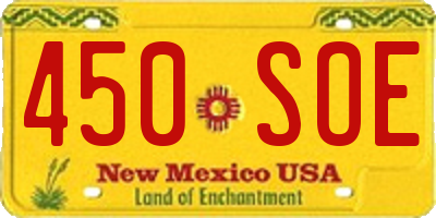 NM license plate 450SOE