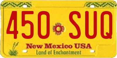 NM license plate 450SUQ