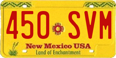 NM license plate 450SVM