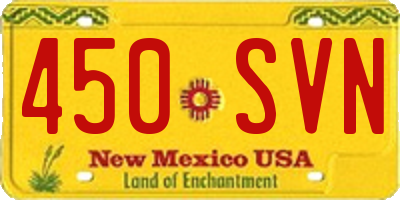 NM license plate 450SVN