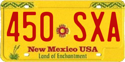 NM license plate 450SXA