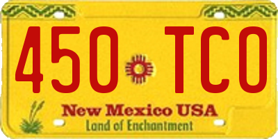 NM license plate 450TCO