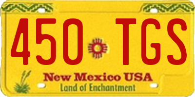 NM license plate 450TGS