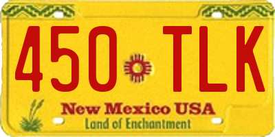 NM license plate 450TLK