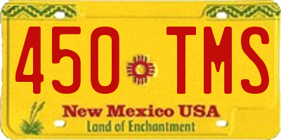 NM license plate 450TMS