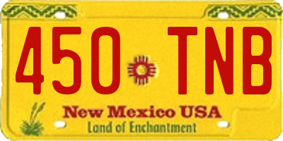 NM license plate 450TNB