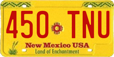 NM license plate 450TNU