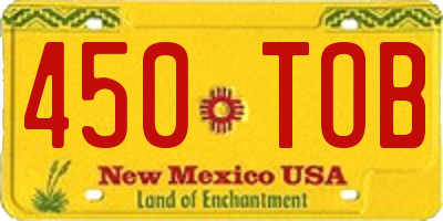 NM license plate 450TOB