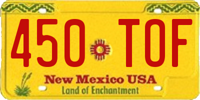 NM license plate 450TOF