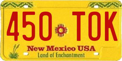 NM license plate 450TOK