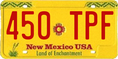 NM license plate 450TPF