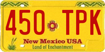 NM license plate 450TPK