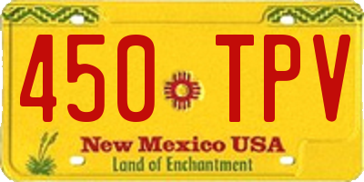NM license plate 450TPV