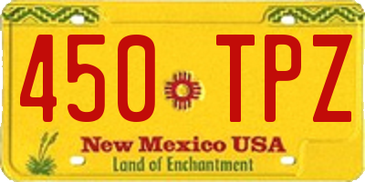 NM license plate 450TPZ