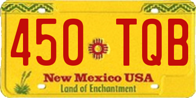 NM license plate 450TQB