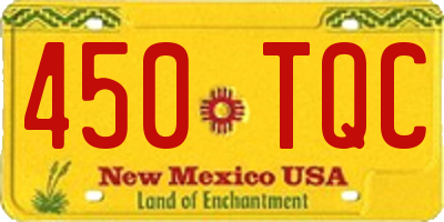 NM license plate 450TQC