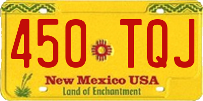 NM license plate 450TQJ