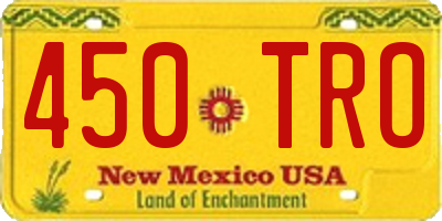 NM license plate 450TRO