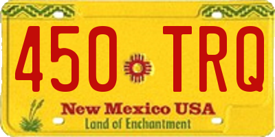 NM license plate 450TRQ