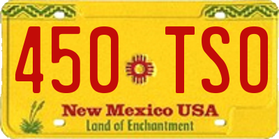 NM license plate 450TSO