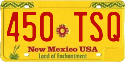 NM license plate 450TSQ
