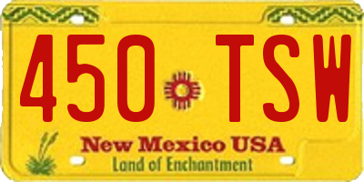 NM license plate 450TSW