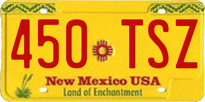 NM license plate 450TSZ