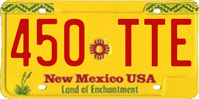 NM license plate 450TTE