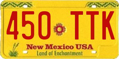 NM license plate 450TTK
