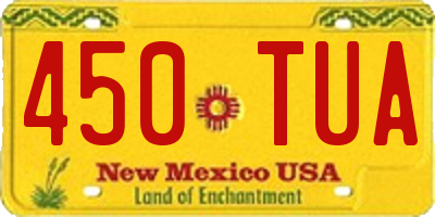 NM license plate 450TUA