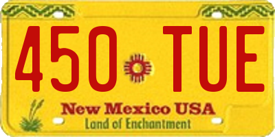 NM license plate 450TUE