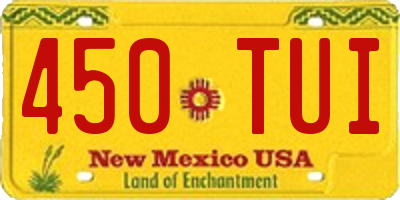 NM license plate 450TUI