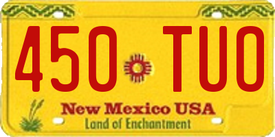 NM license plate 450TUO