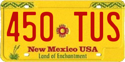 NM license plate 450TUS