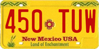 NM license plate 450TUW