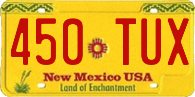 NM license plate 450TUX