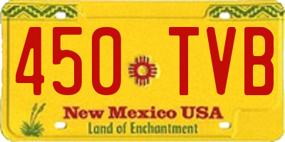 NM license plate 450TVB