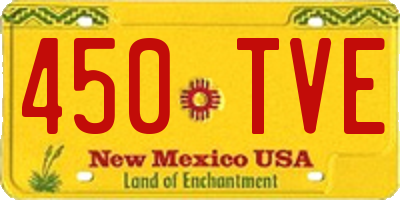 NM license plate 450TVE
