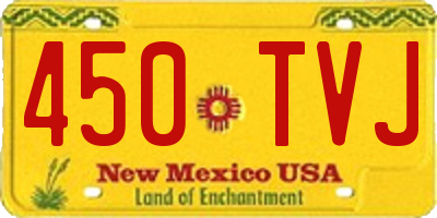 NM license plate 450TVJ