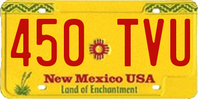 NM license plate 450TVU