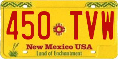 NM license plate 450TVW