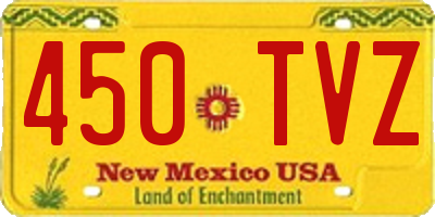 NM license plate 450TVZ