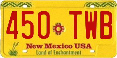 NM license plate 450TWB