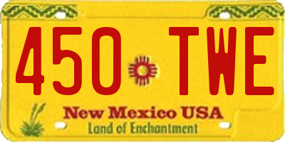NM license plate 450TWE