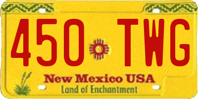 NM license plate 450TWG