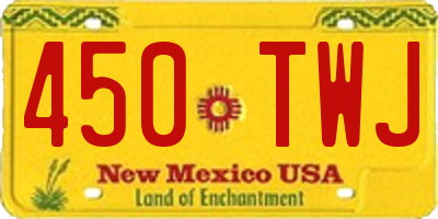 NM license plate 450TWJ