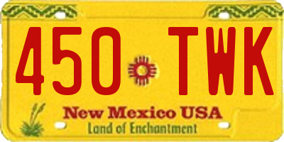 NM license plate 450TWK