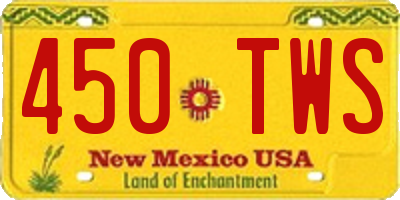NM license plate 450TWS